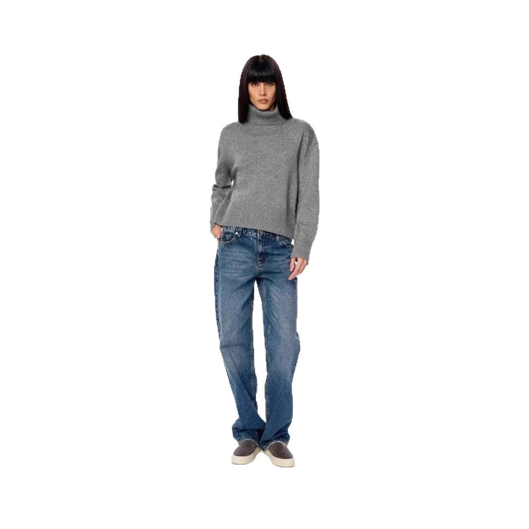 Women's Fashion High Collar Knitted Sweater Top