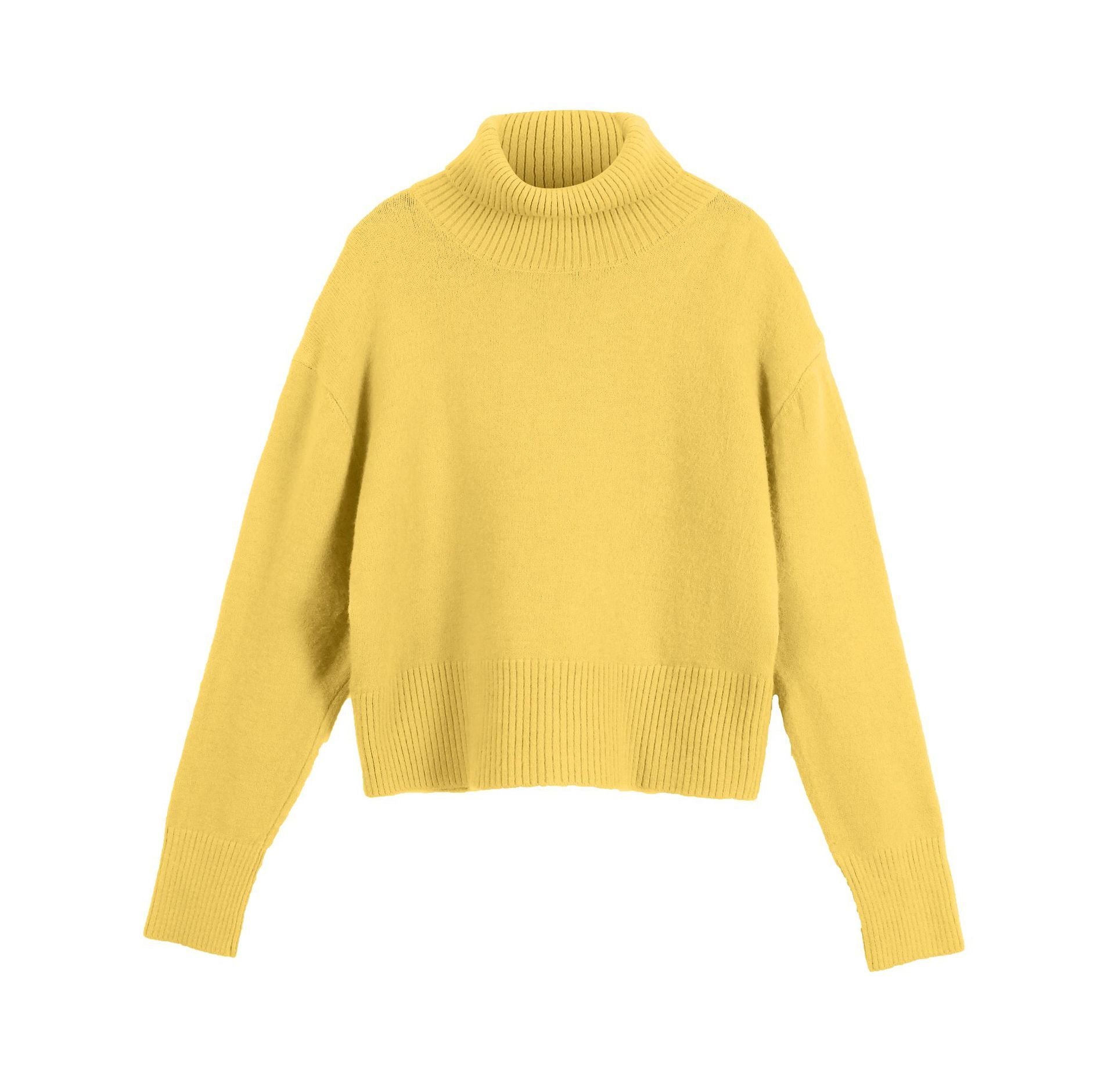 Women's Fashion High Collar Knitted Sweater Top