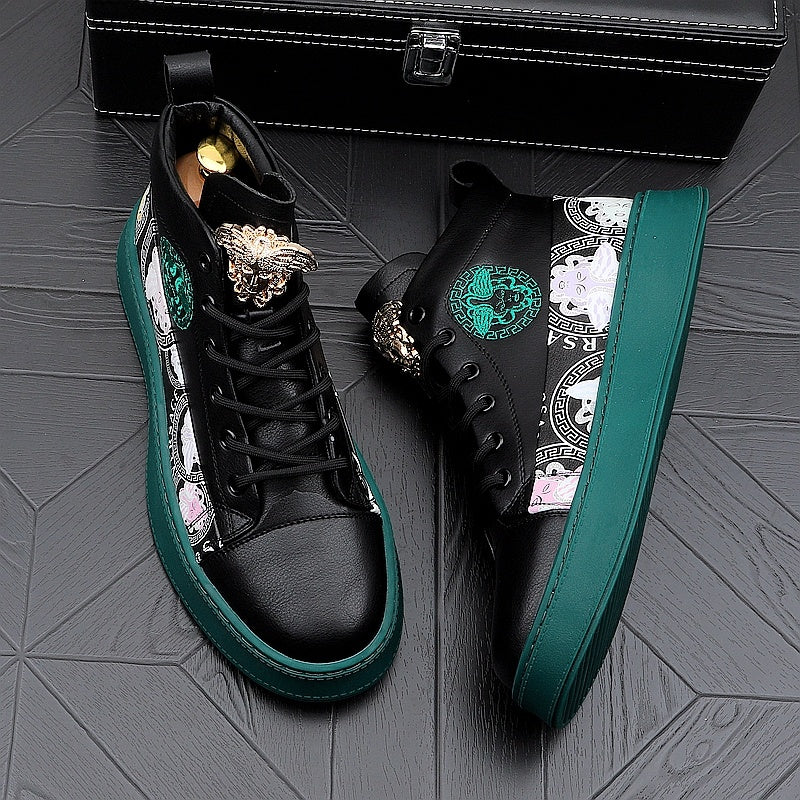 Versace Print Sneaker, unisex, negri și albi