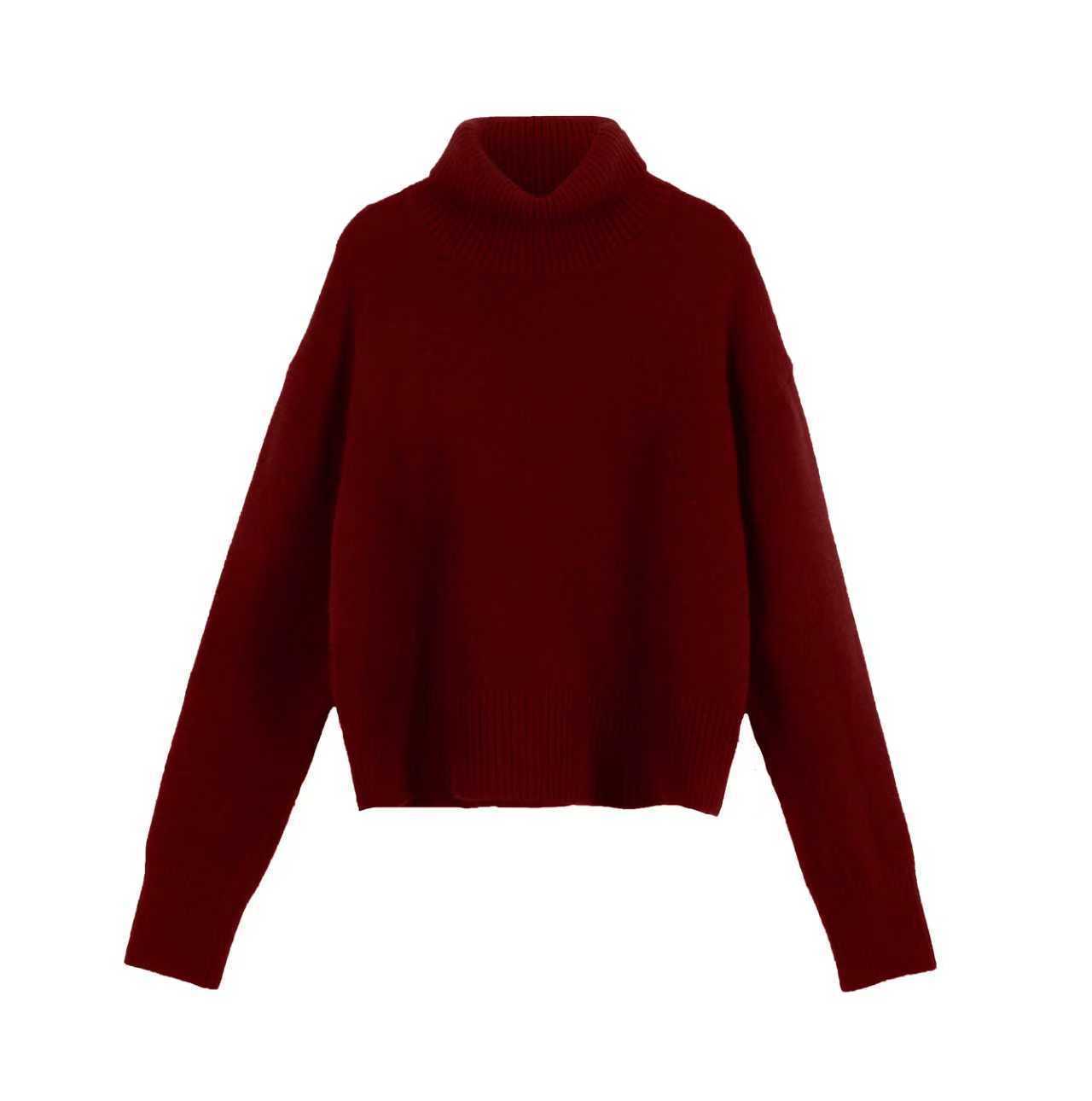 Women's Fashion High Collar Knitted Sweater Top