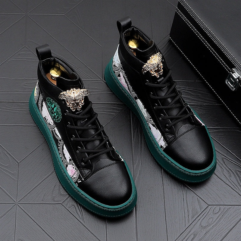 Versace Print Sneaker, unisex, negri și albi