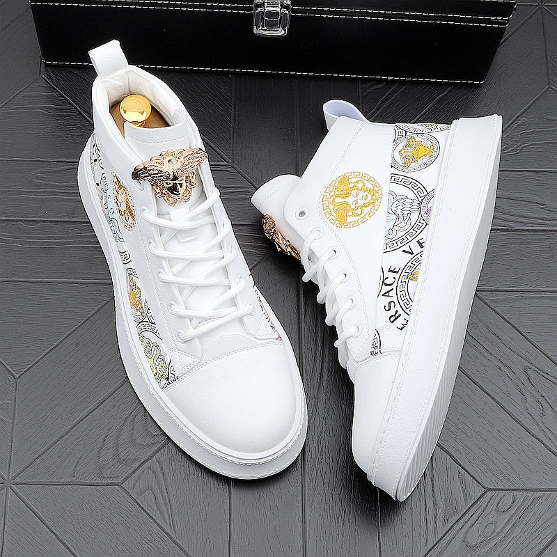 Versace Print Sneaker, unisex, negri și albi