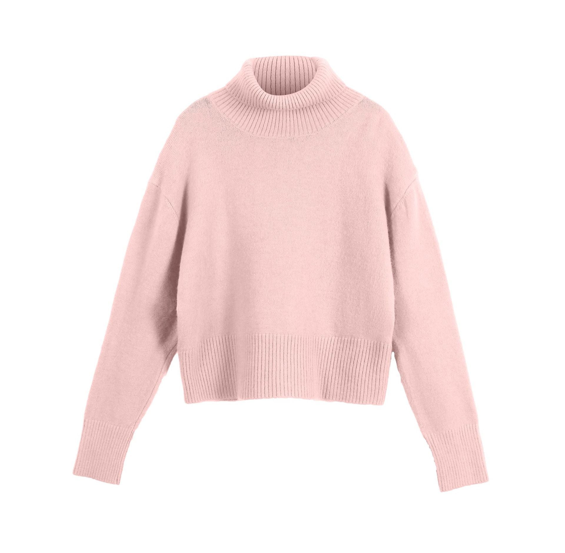 Women's Fashion High Collar Knitted Sweater Top